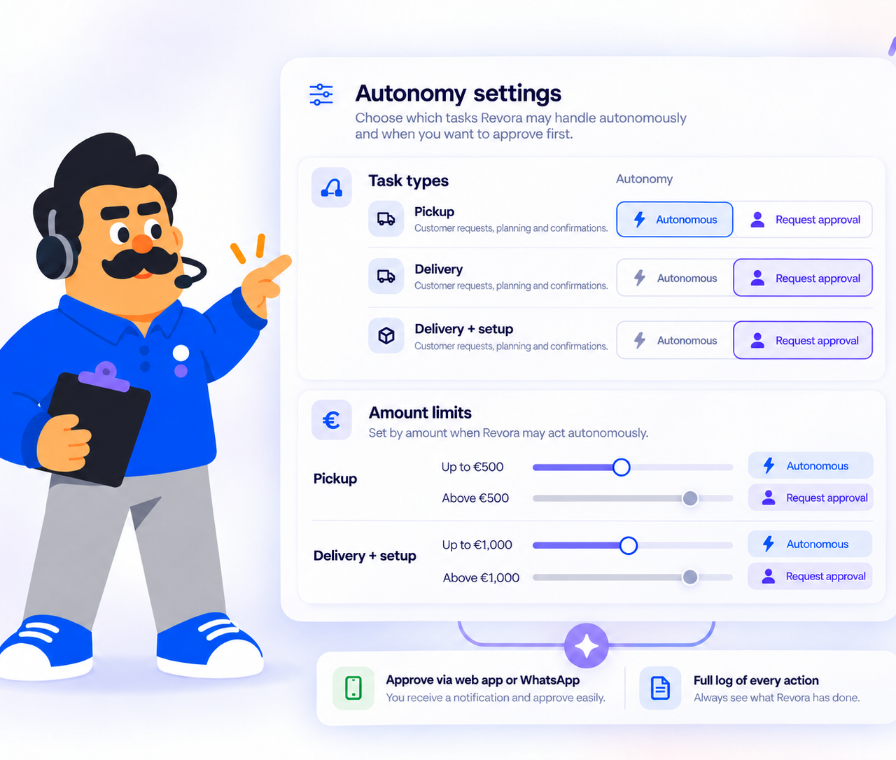 Autonomous where it can, your approval where it matters.